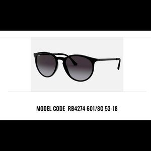 Ray-Ban Erika Sunglasses RB4274 with case
